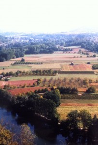Mercues view of Lot River valley from castle